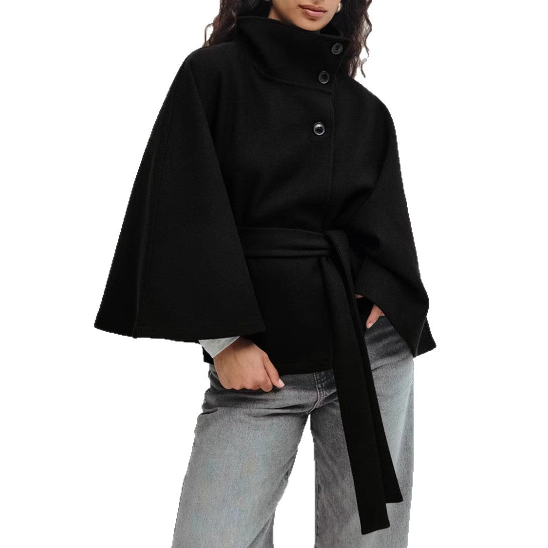 Manteau Silhouette Libre Ceinturé